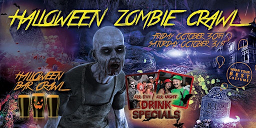 ST. PETERSBURG ZOMBIE CRAWL - Halloween Bar Crawl - Party Pass to 10+ Bars