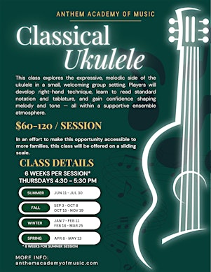 Anthem Academy of Music - Classical Ukulele Fall Session (9/3 - 10/8)