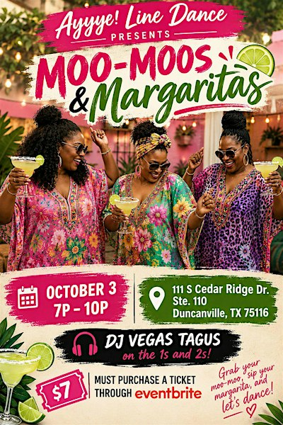 Moo-moos and Margaritas Line Dance Event