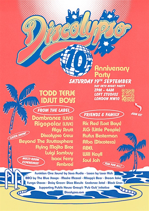 Discolypso Day Into  Night Party w: TODD TERJE / IDJUT BOYS / DOMBRANCE +++