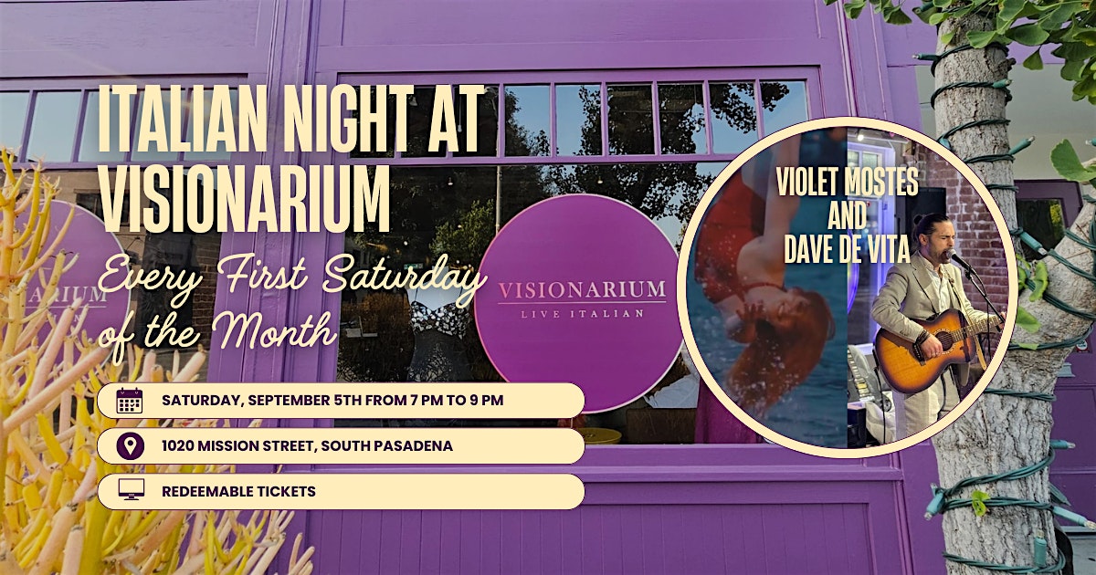 Rooftop Italian Night at Visionarium with Dave De Vita & Violet Mostes