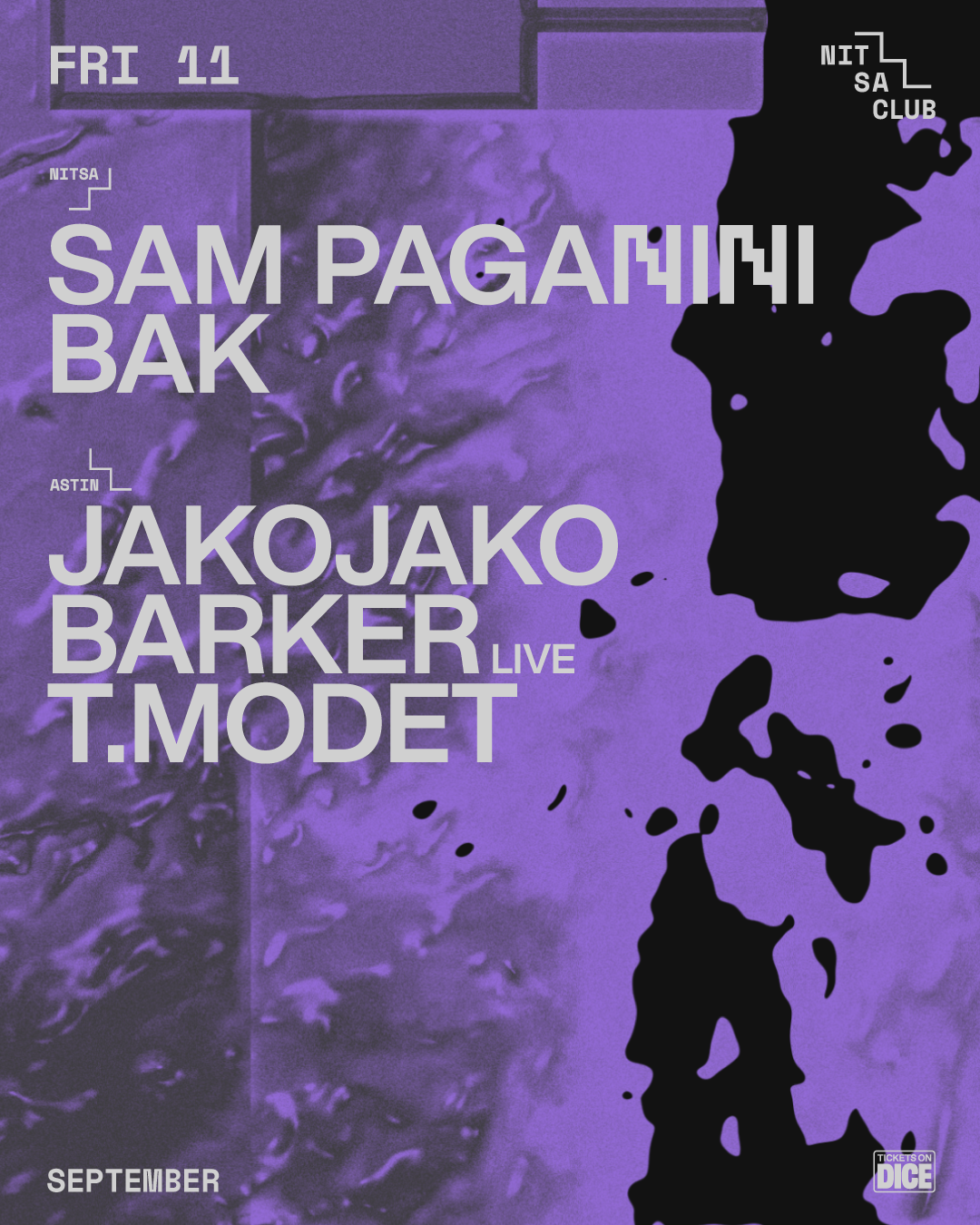 Sam Paganini · Bak / JakoJako · Barker Live · T.Modet