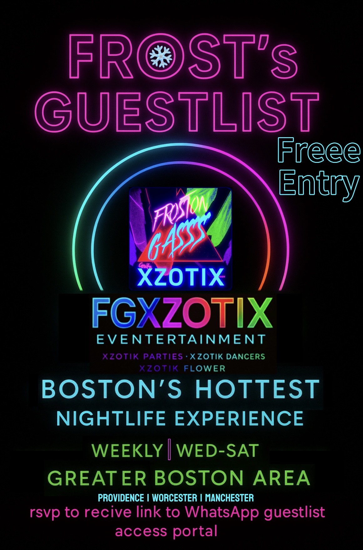 FR🥶ST’s GUESTLIST (WED-SAT WEEKLY)⛔️FREEE ENTRY⛔️(FGXzotix)