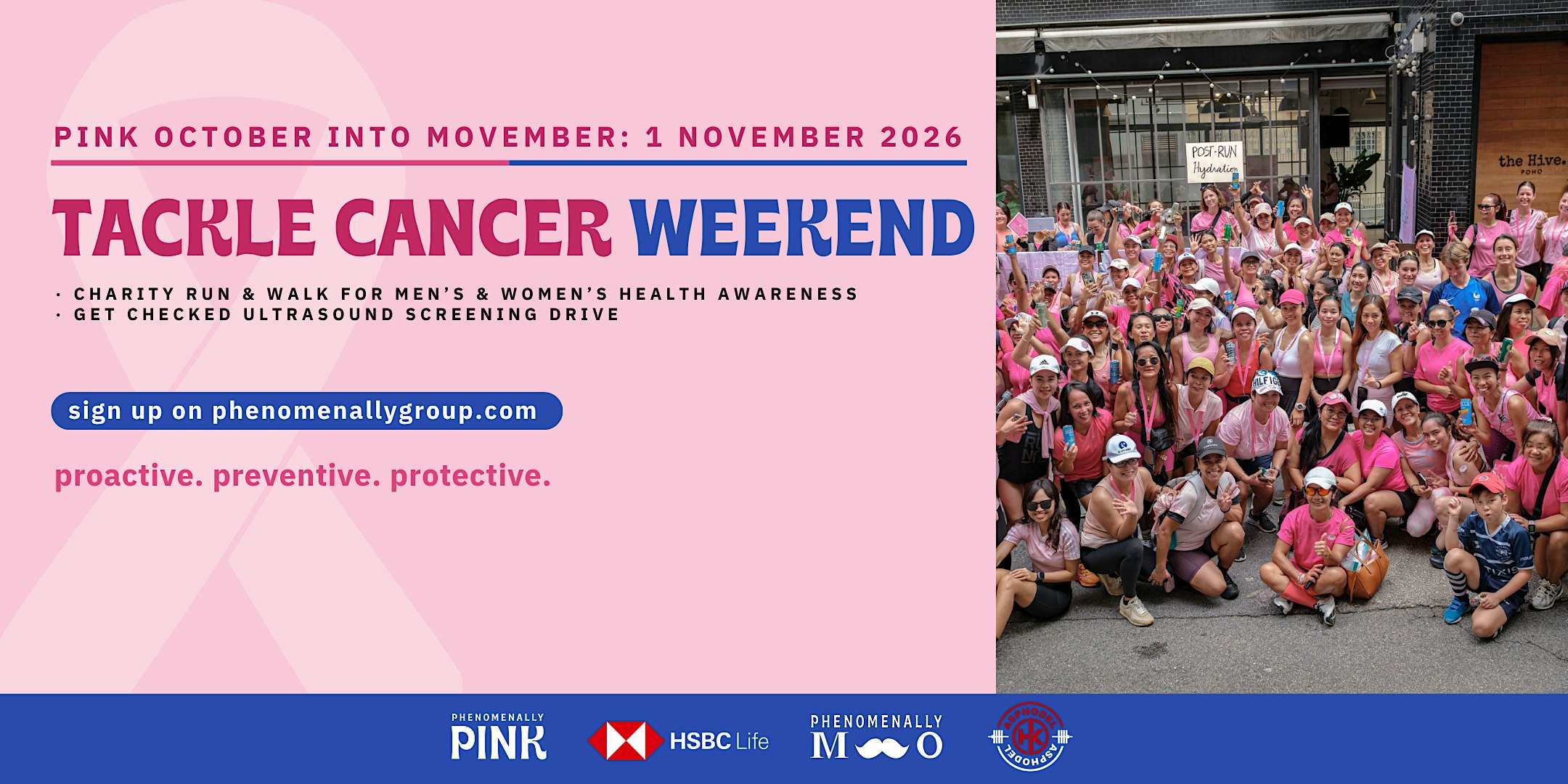 Tackle Cancer Walk/Run 2026 (Pink Run · Start of Movember)