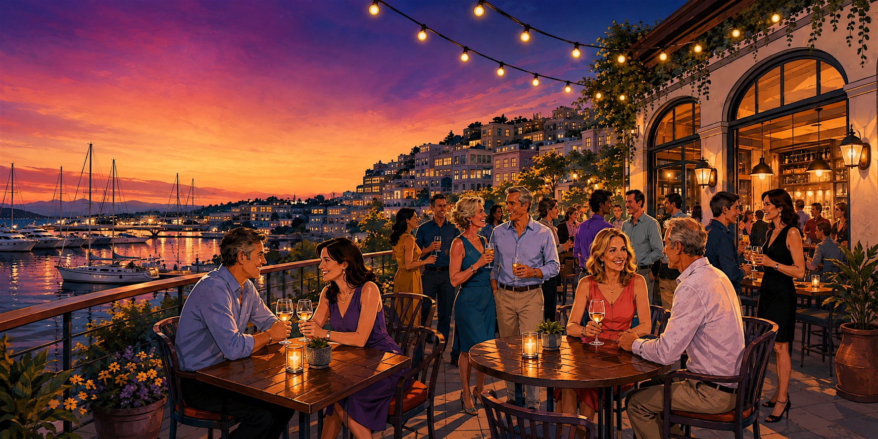 I'm Single Let's Mingle for 50+ at New Upscale Marina SF Restaurant