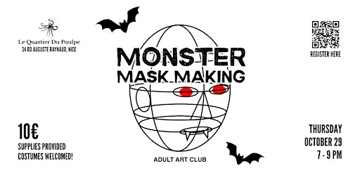 Mask-Making & Creative Apero at Le Quartier du Poulpe (Nice, FR)