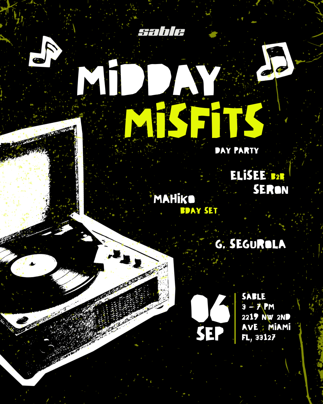 MIDDAY MISFITS: DAY PARTY