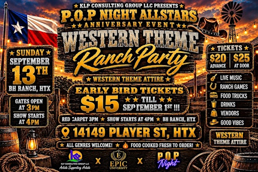 P.O.P NIGHT ALLSTAR ANNIVERSARY EVENT! WESTERN THEME
