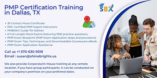 PMP Certification Exam Prep Training Course in Dallas, TX