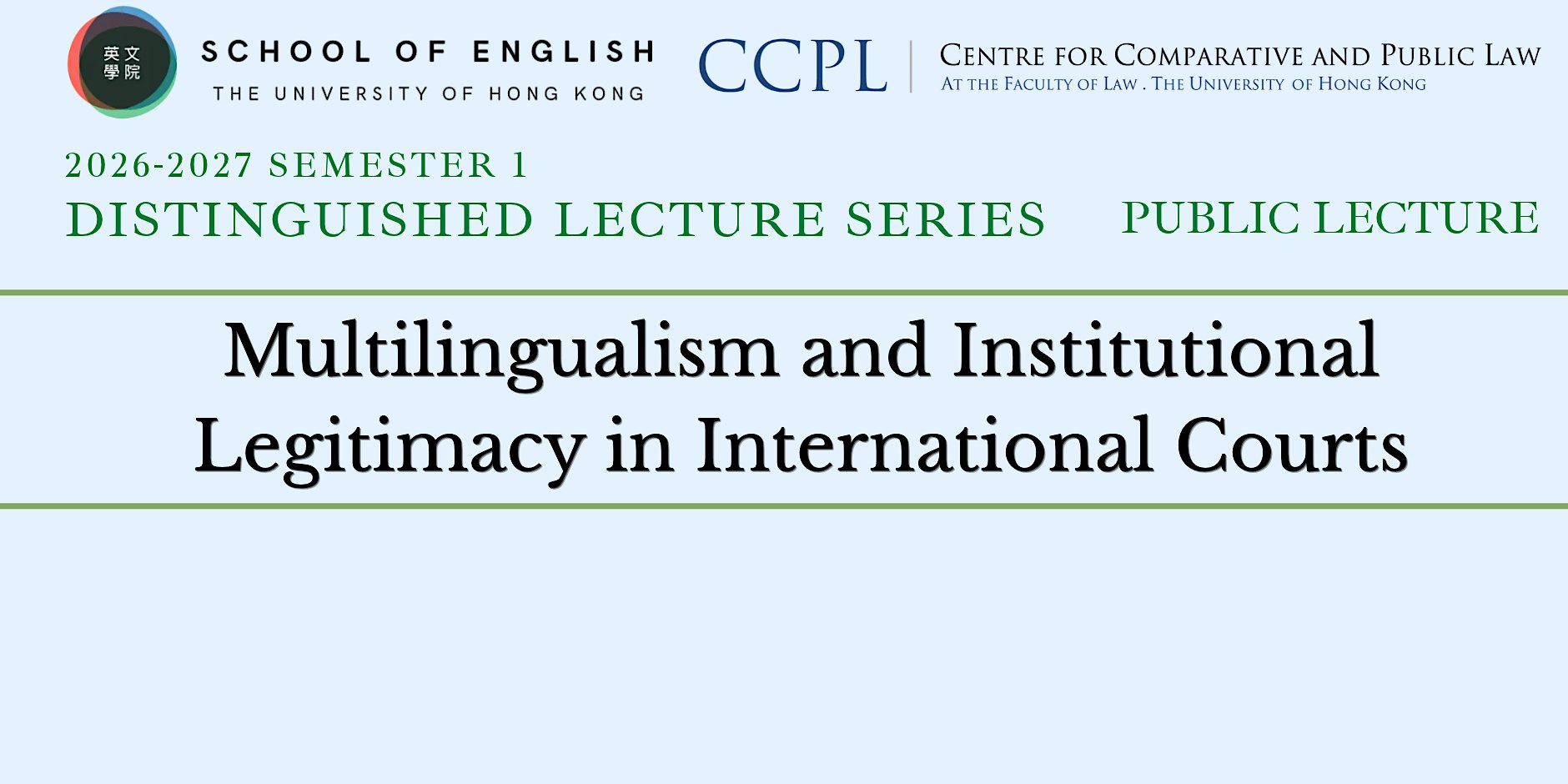 Distinguished Lecture Series 26-27: Public Lecture on October 29, 2026