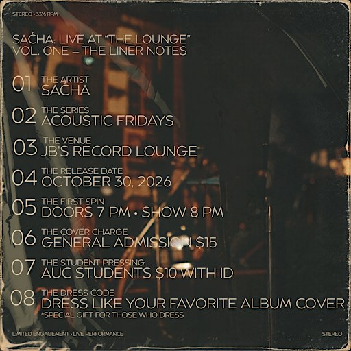 Acoustic Fridays x Saćha
