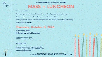 Active Retirement Mass and Luncheon | Thursday, October 8, 2026