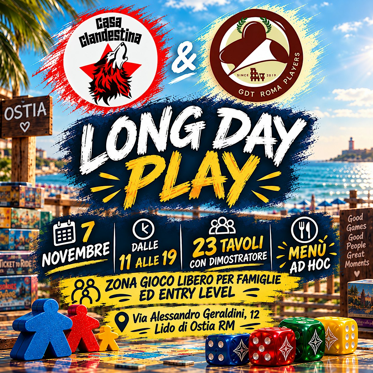 Long Day Play @Casa Clandestina - Domenica 7 novembre dalle 11 alle 19