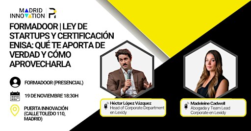 FormaDOOR | Ley de Startups y certificación ENISA: qué te aporta de verdad