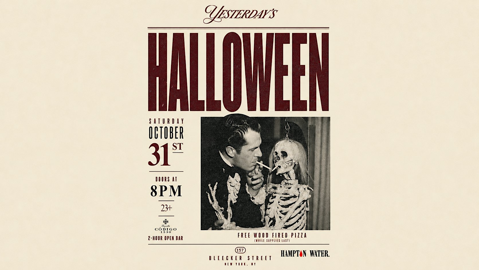 Yesterday's Halloween Party: Tequila Open Bar & Pizza — Oct 31