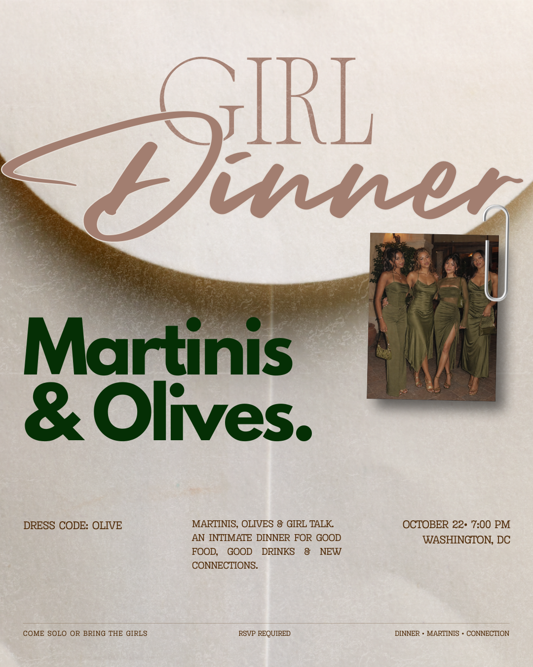 GIRL DINNER: Martinis & Olives