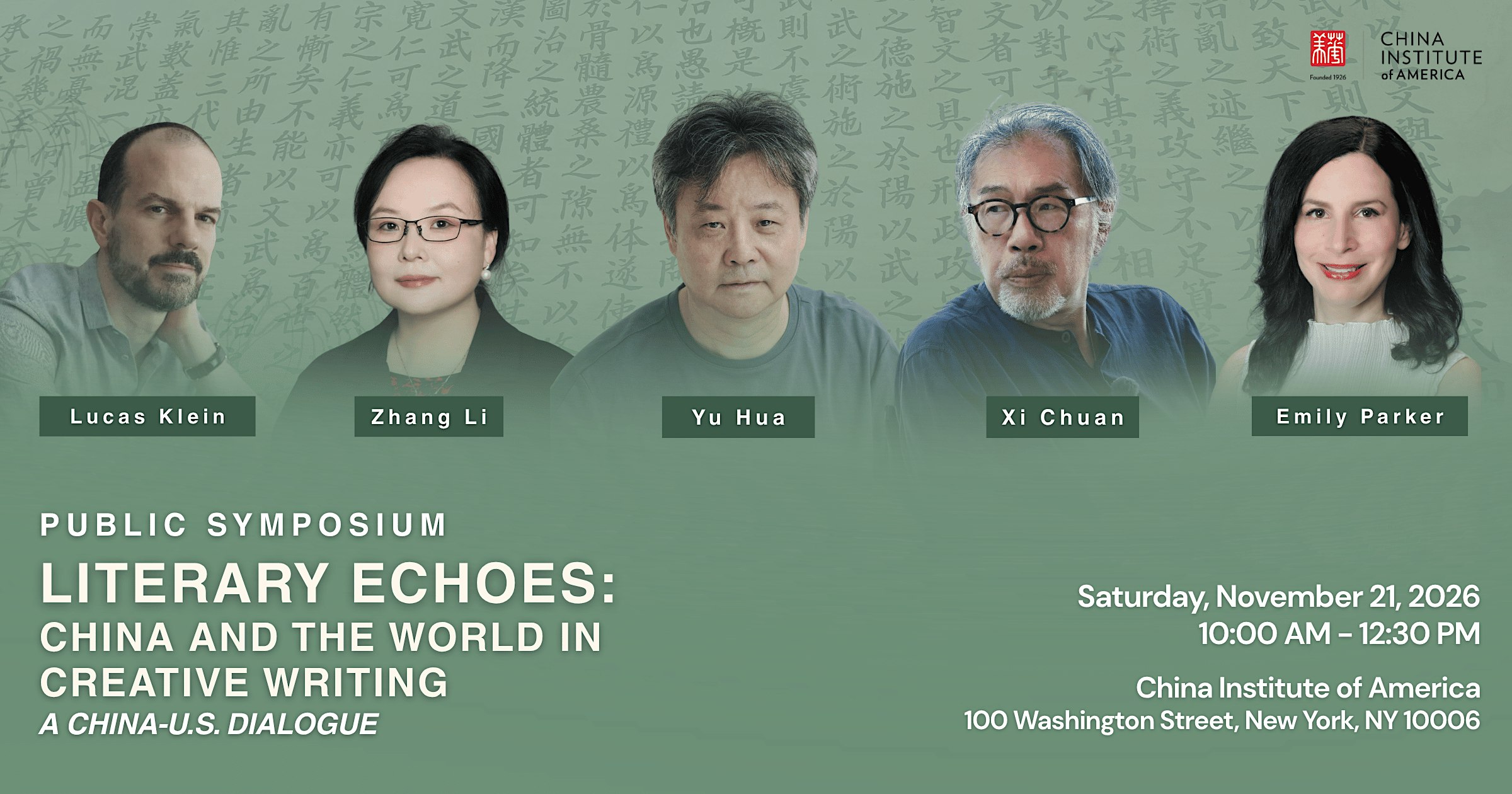 LITERARY ECHOES: China and the World in Creative Writing
