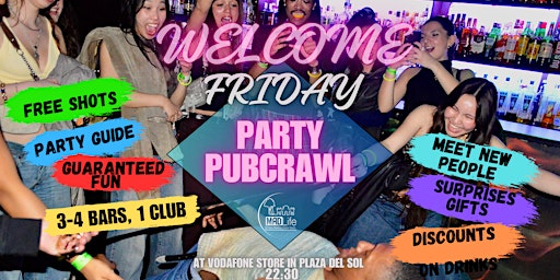 Pubcrawl  Madrid Party⭐️️‍‍ Every FRIDAY - Free Tequila Shots