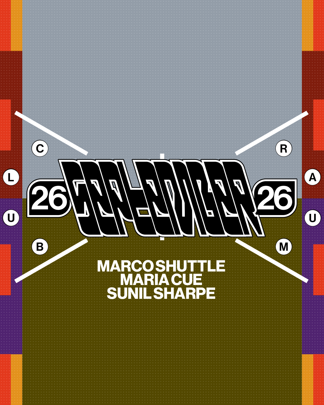 Marco Shuttle, Sunil Sharpe, Maria Cue