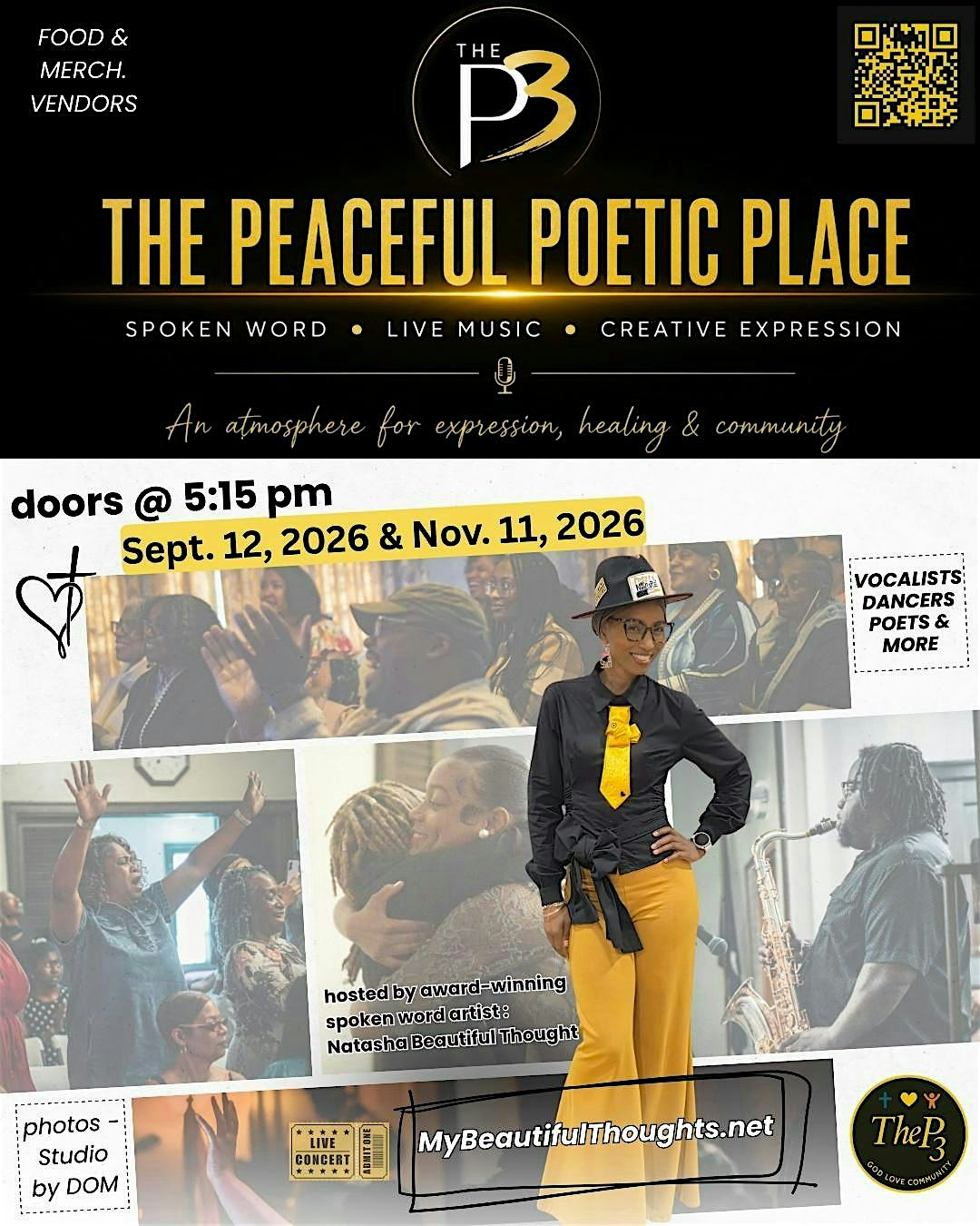 The Peaceful Poetic Place + vocalists & creative arts SEPT 2026