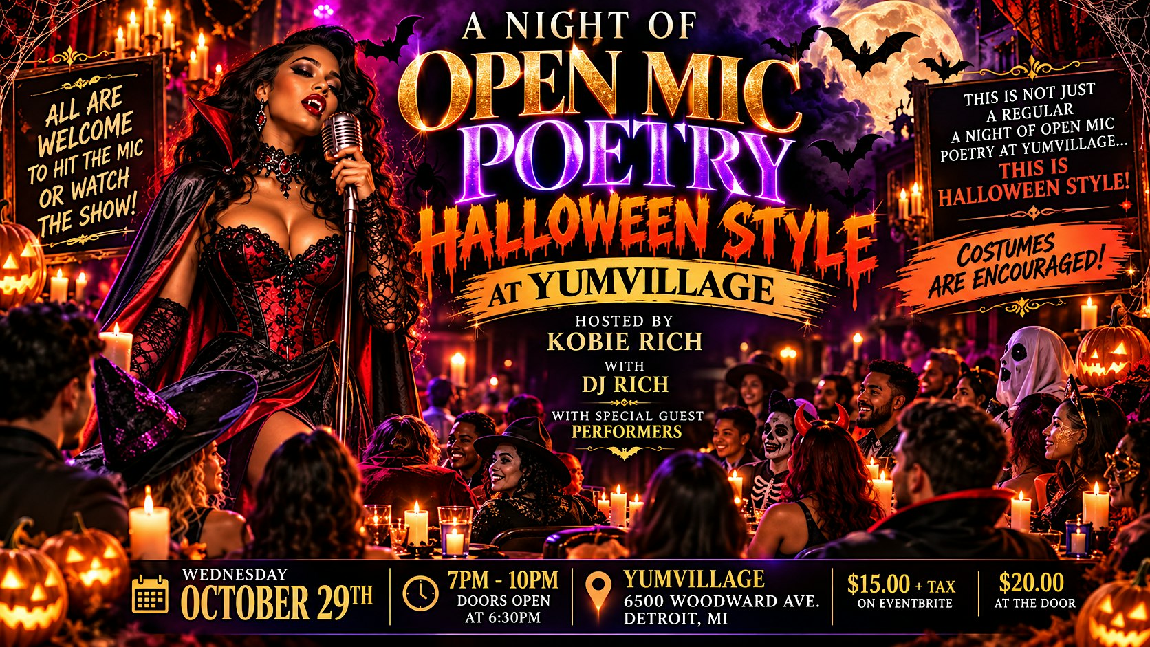 A Night of Open Mic Poetry Halloween Style