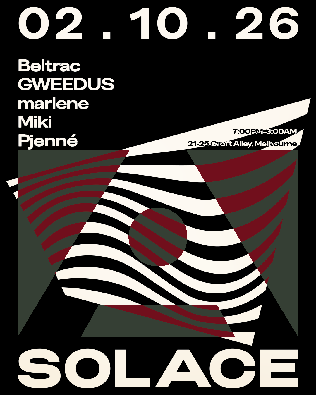 Solace Invites W/ Beltrac, GWEEDUS, marlene, Miki, Pjenné