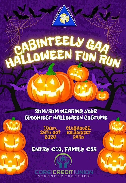 Cabinteely GAA Halloween 5km/3km Fun Run
