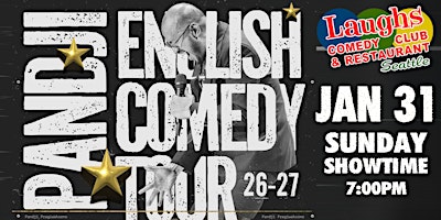 Comedian Pandji - English Tour on Jan. 31st at Laughs Comedy Club- Seattle