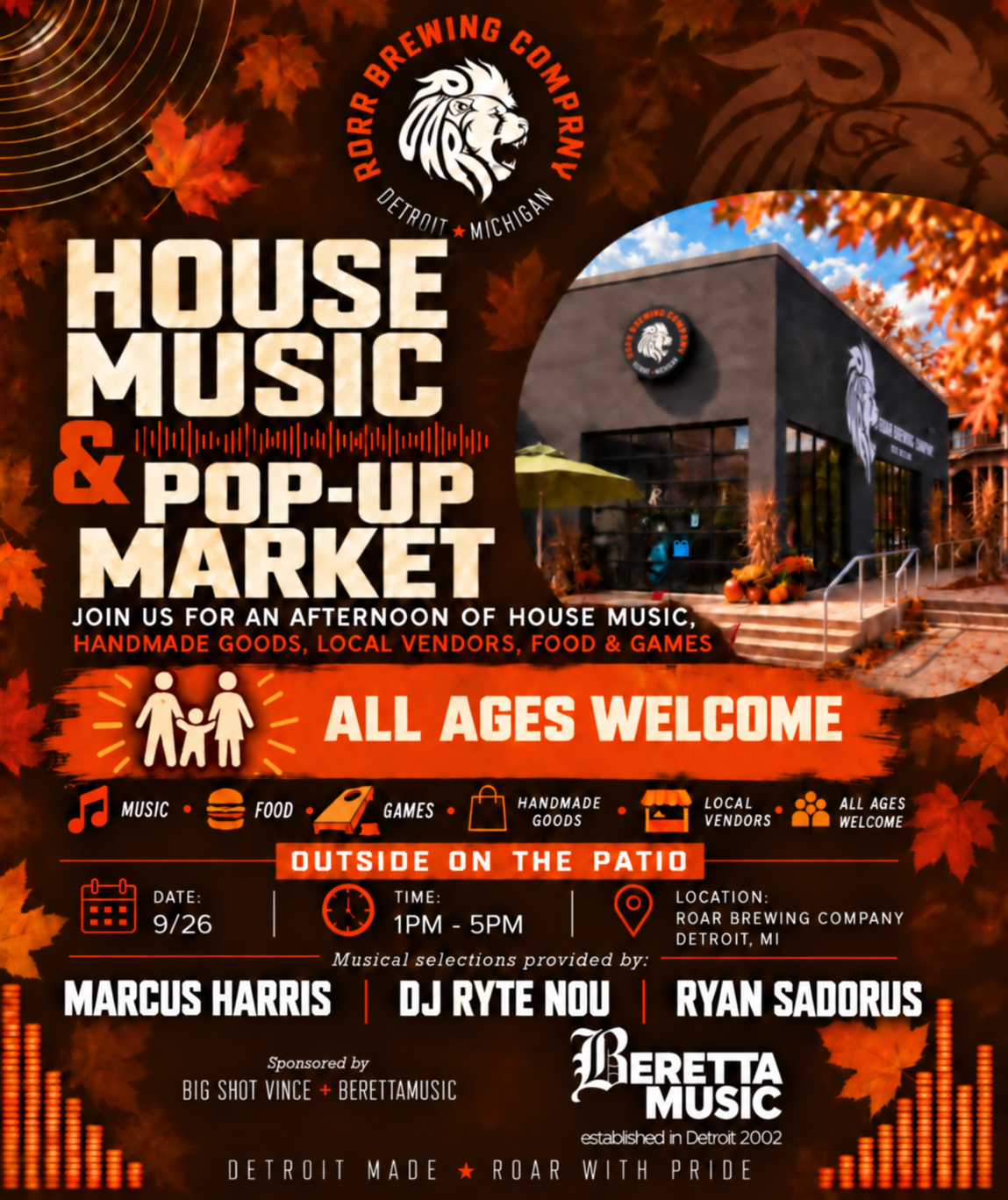 BerettaMusic & Roar Brewing - Pop-up Market