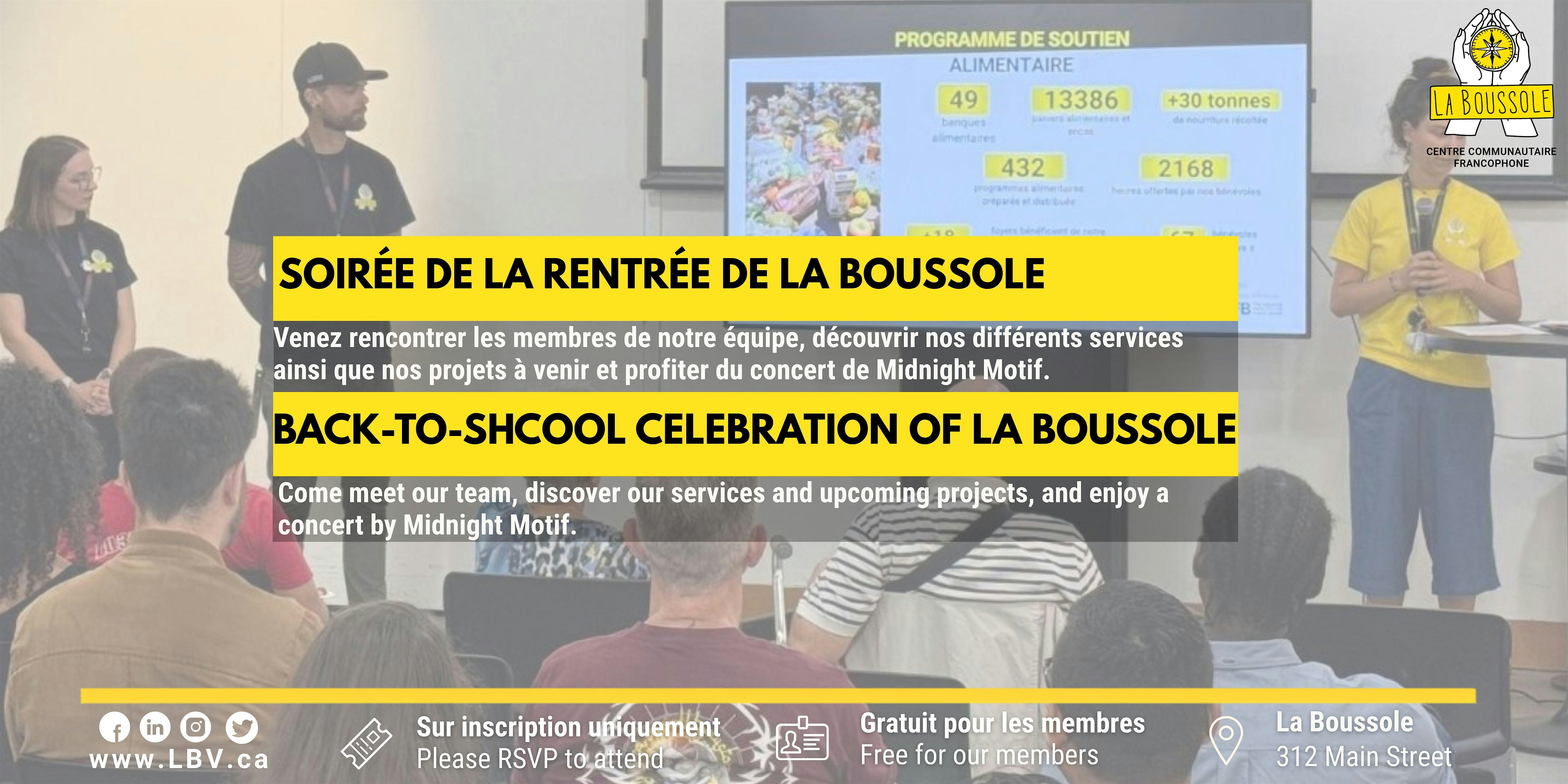 Soirée de la rentrée de la Boussole