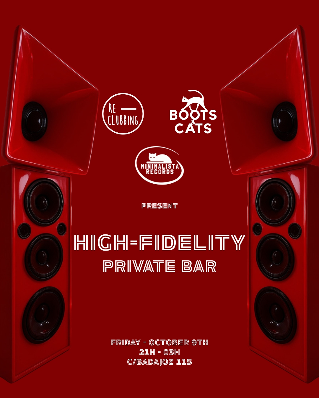 *FREE* Boots & Cats x Re-Clubbing invites Minimalista Records at High-Fidelity Private Bar
