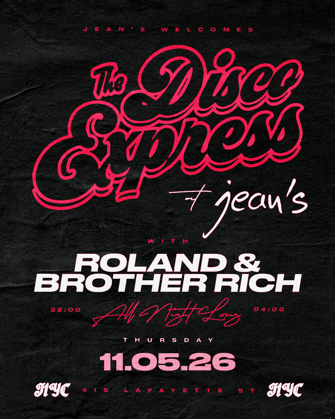 The Disco Express x Jean's: NYC