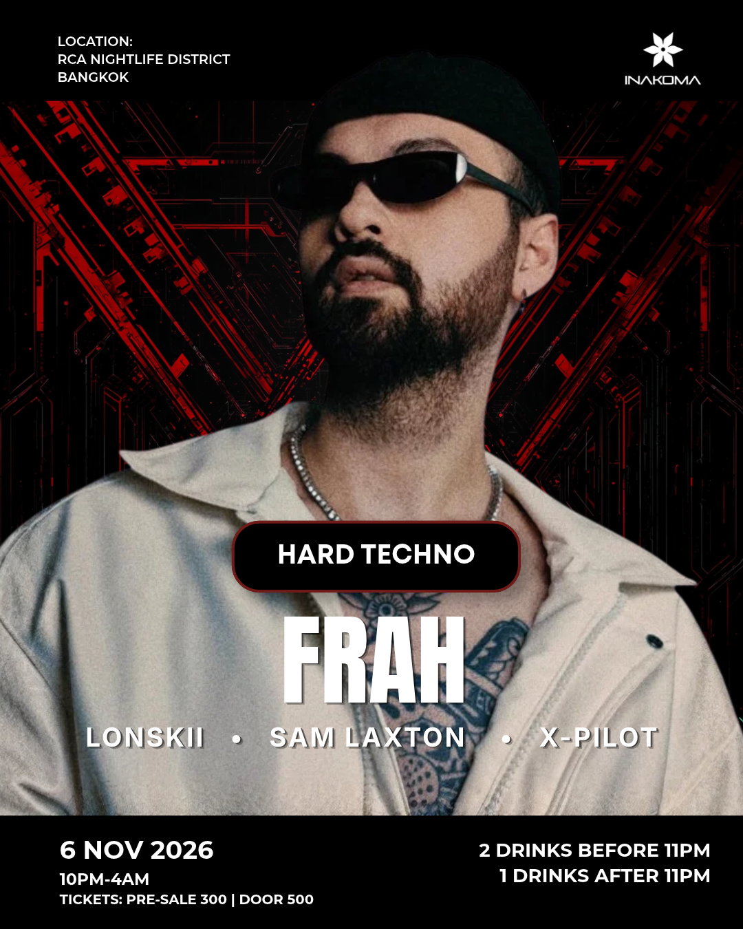 Hard Techno Rave feat. FRAH_MUSIC - FREE Drinks by INAKOMA
