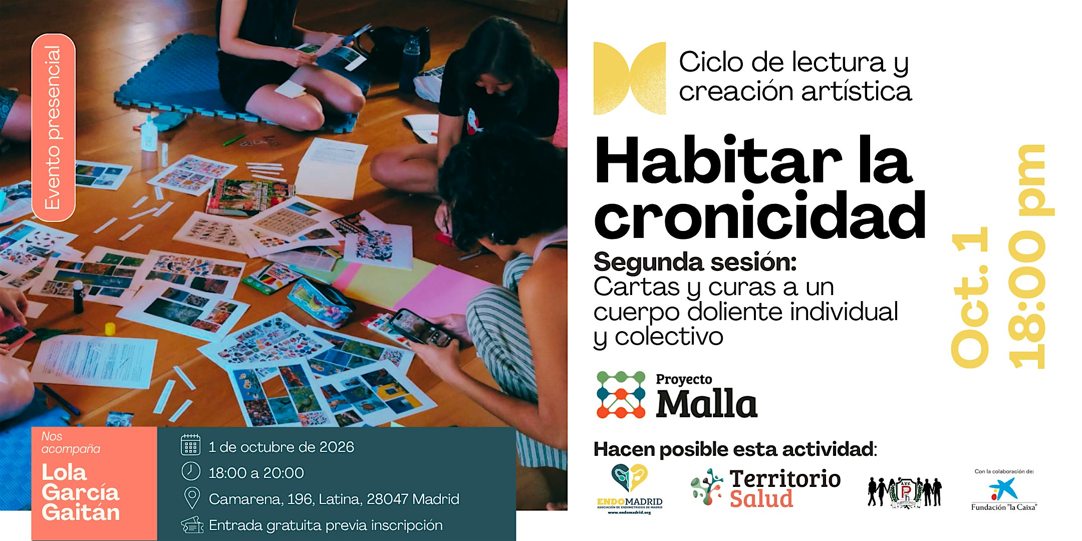 Ciclo de lectura y creación artística: Habitar la cronicidad. Sesión 2
