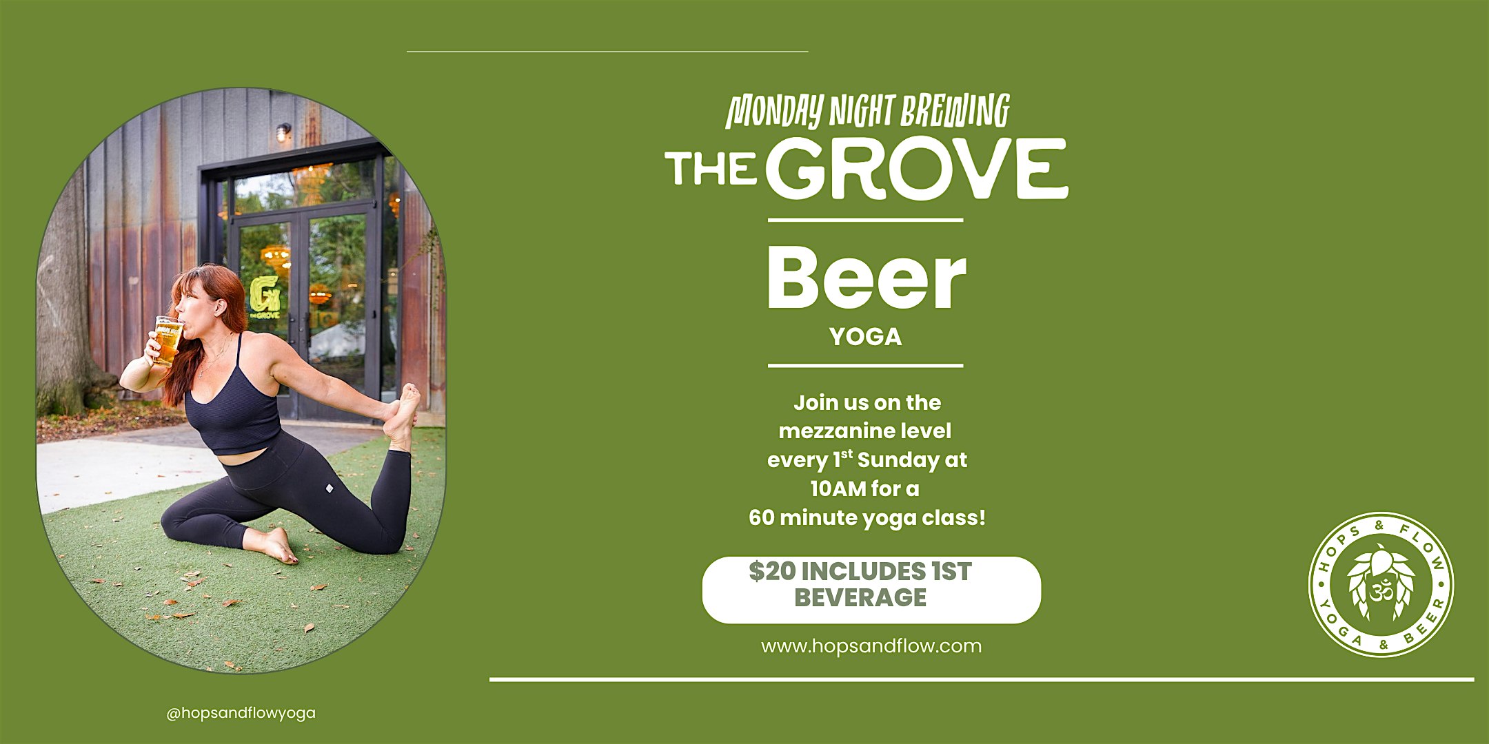 Hops & Flow Beer Yoga at Monday Night Brewing's The Grove
