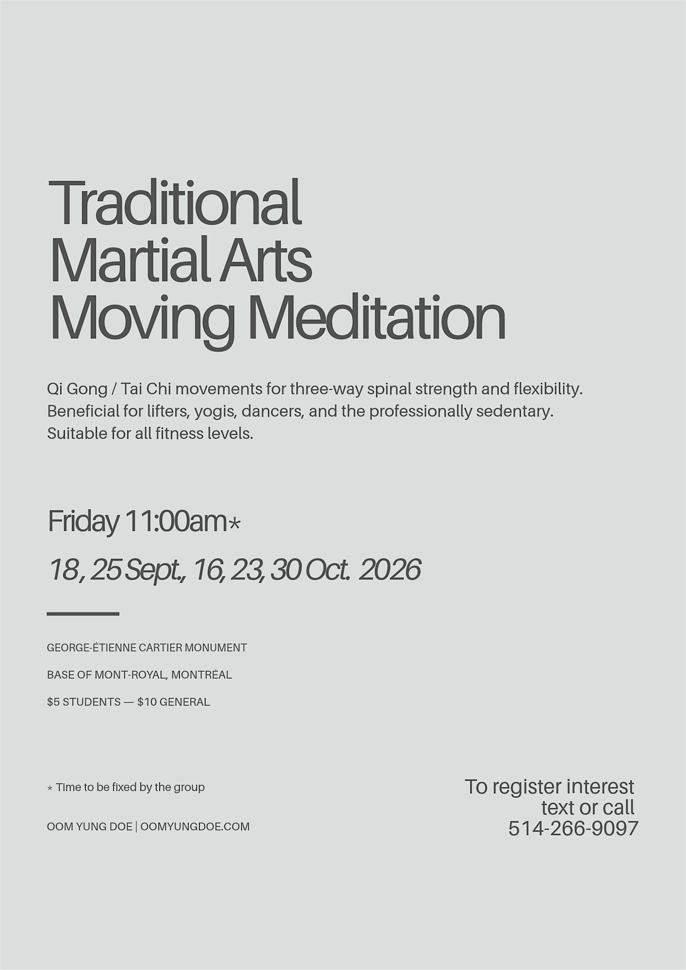 Moving Meditation Martial Arts Seminar
