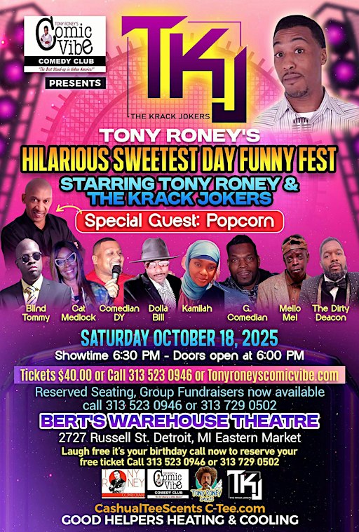Tony Roney's Comic Vibe Presents THE KRACK JOKERS "Sweetest Day Funny Fest"