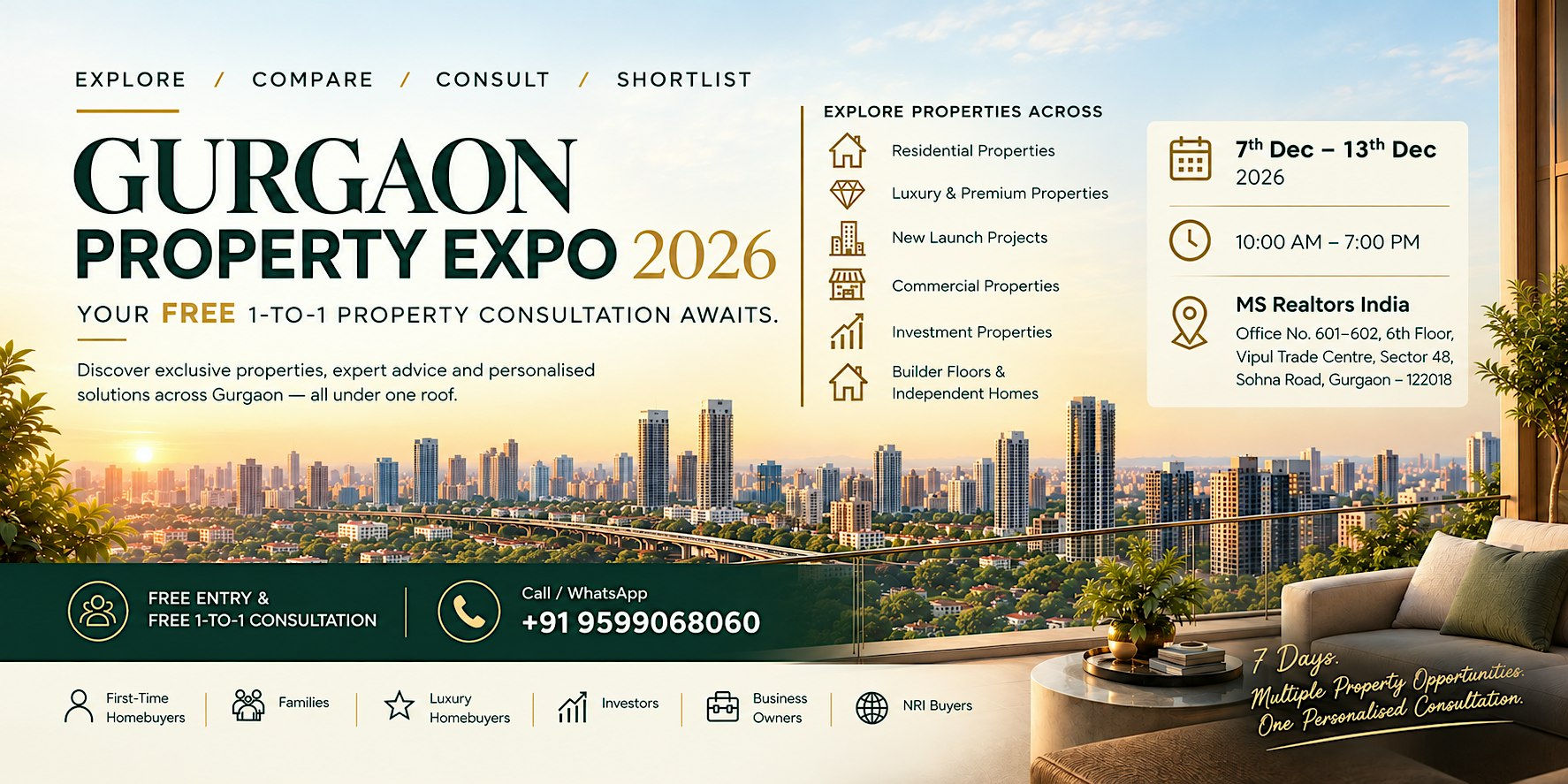 Gurgaon Property Expo 2026 | Explore. Compare. Consult. Shortlist.