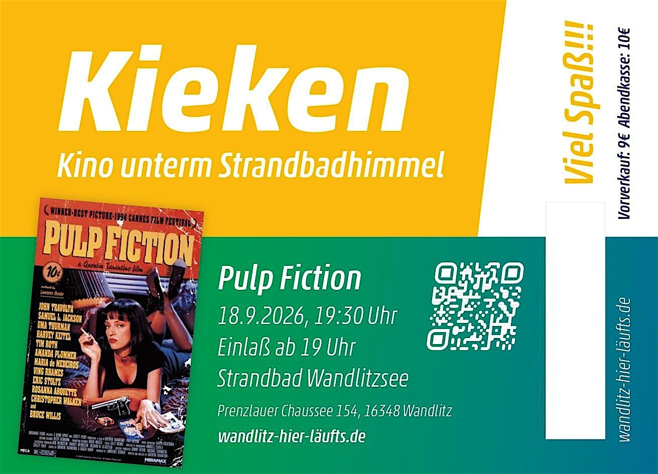Kino Kieken unterm Strandbadhimmel - Pulp Fiction