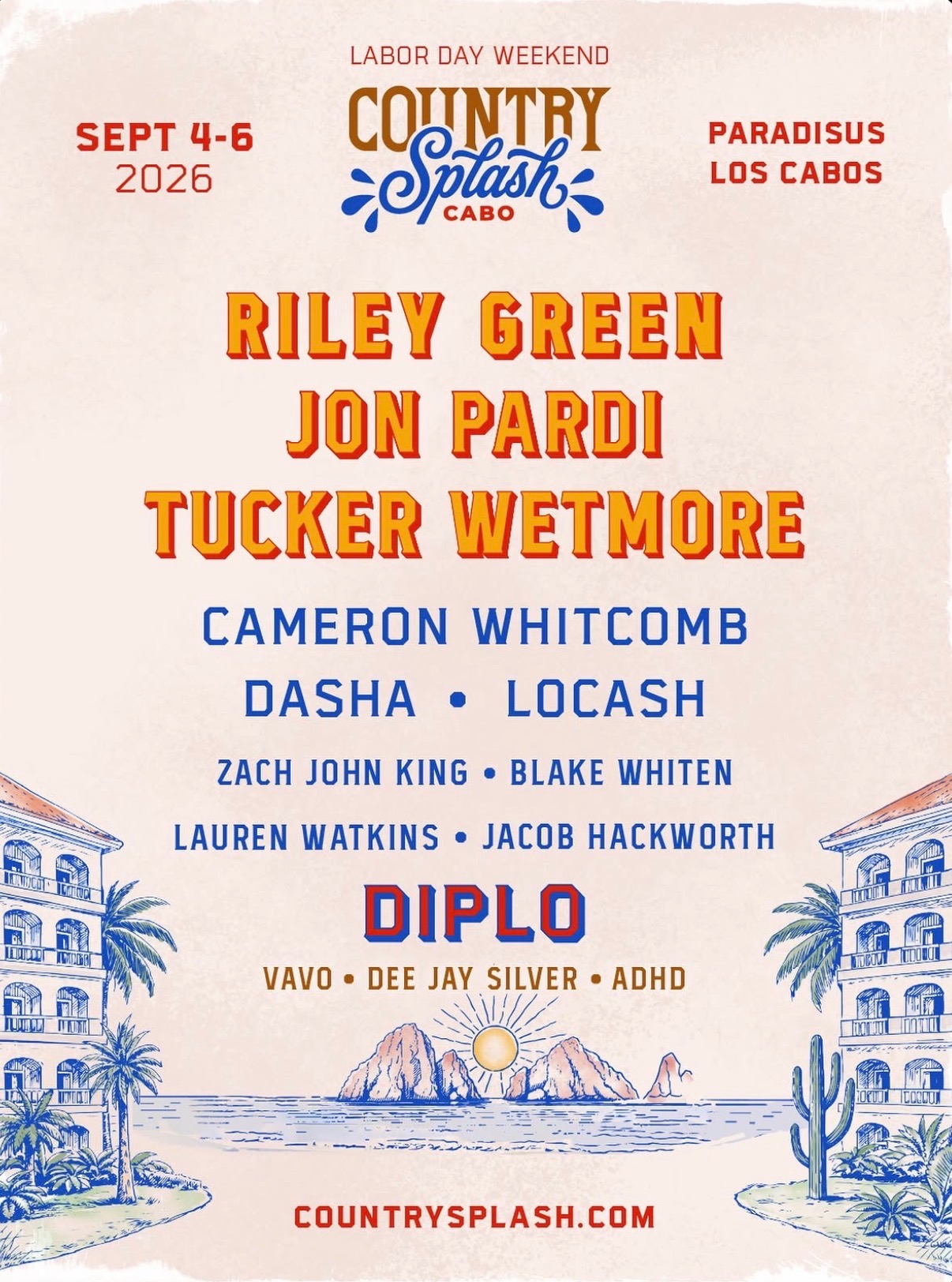 Country Splash Cabo 2026 - Promo Code 'BOOTS'