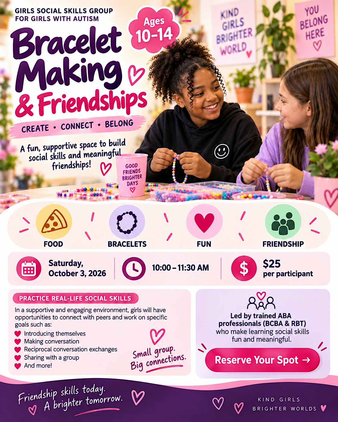 Bracelet Making & Friendships: Autism Social Skills Group