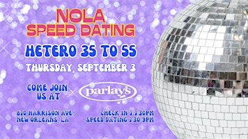 9/3 - NOLA Speed Dating @ Parlay's