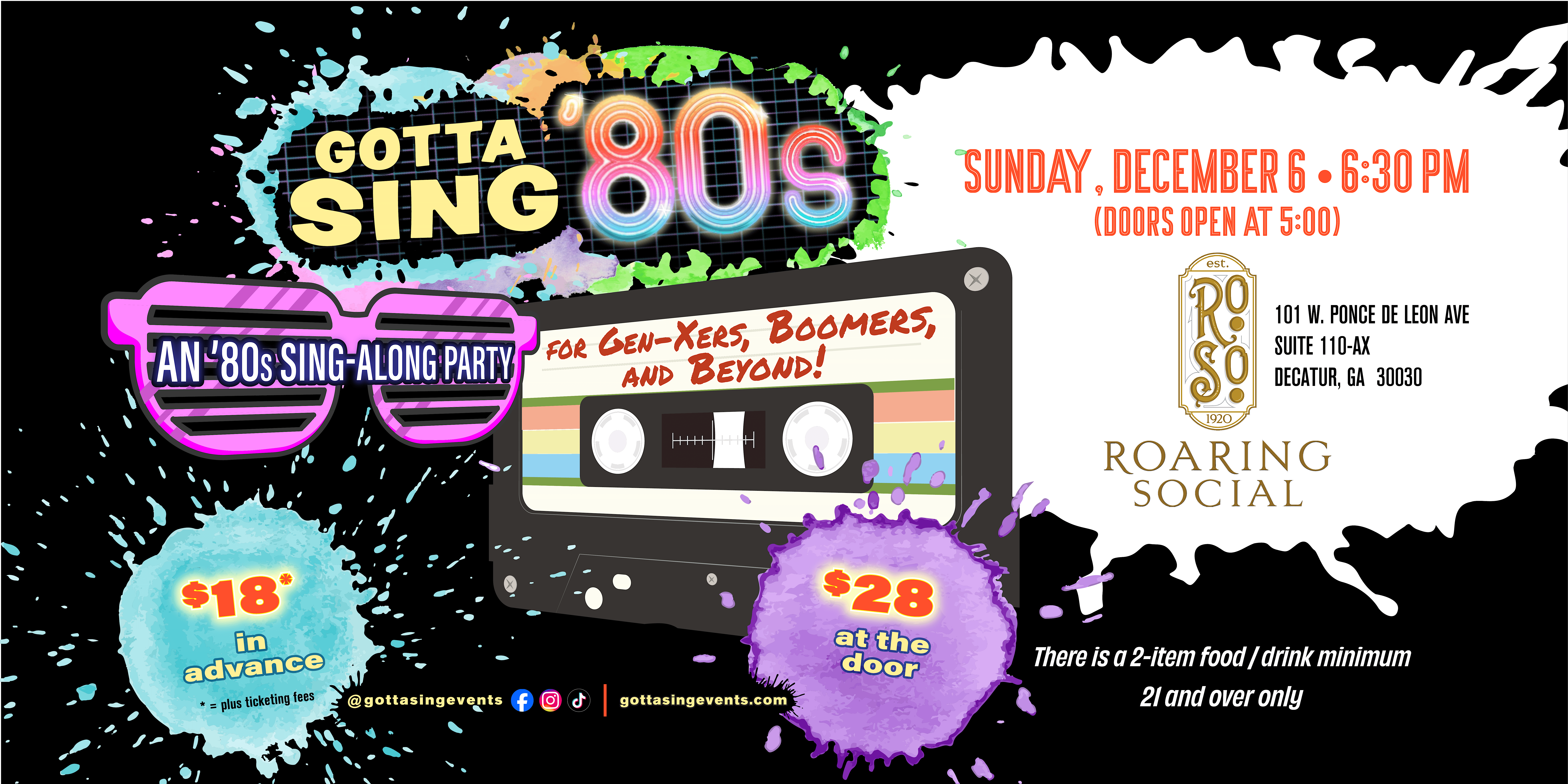 Gotta Sing: '80s at Roaring Social Decatur!