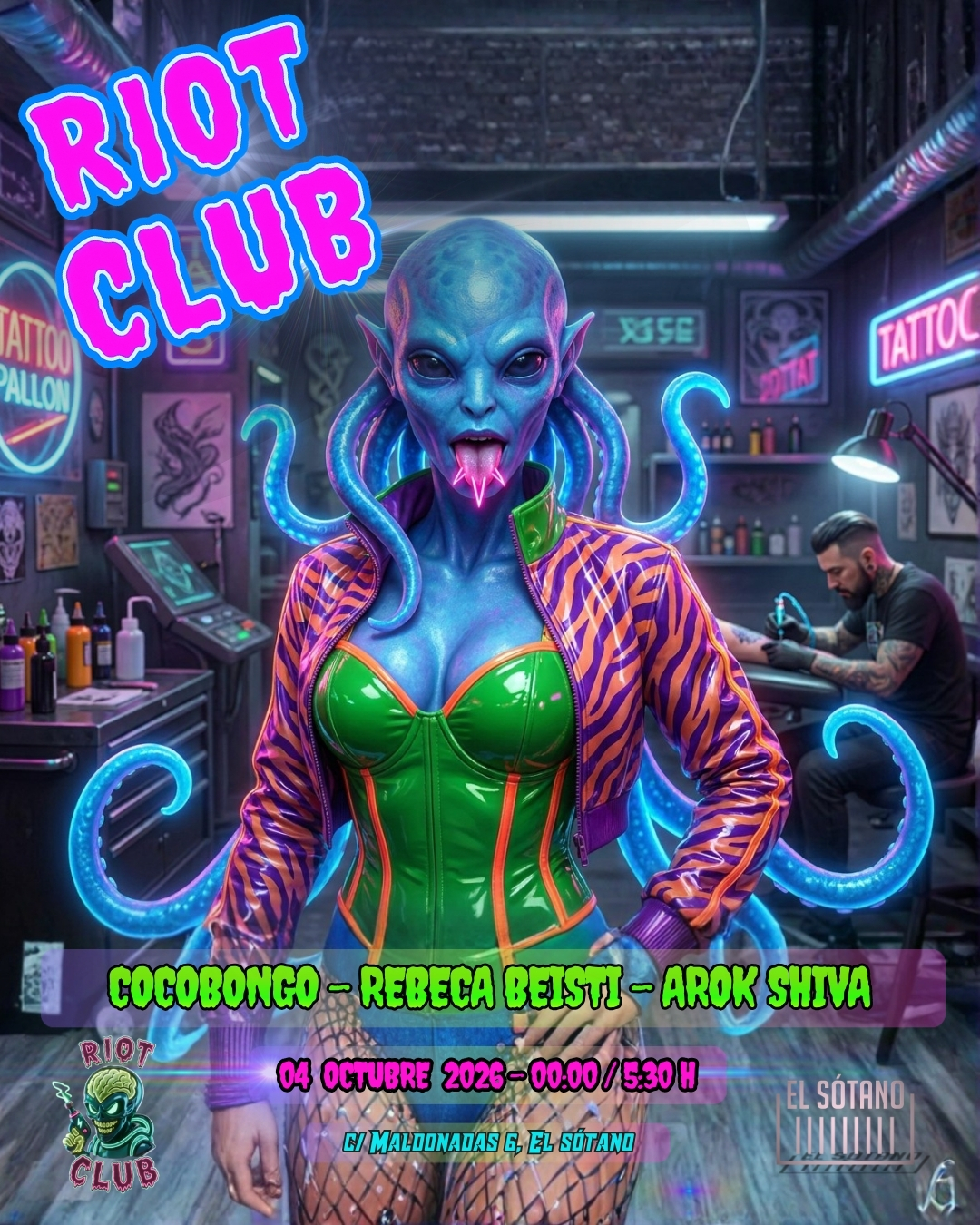 RIOT CLUB: Cocobongo, Rebeca Beisti, Arok Shiva