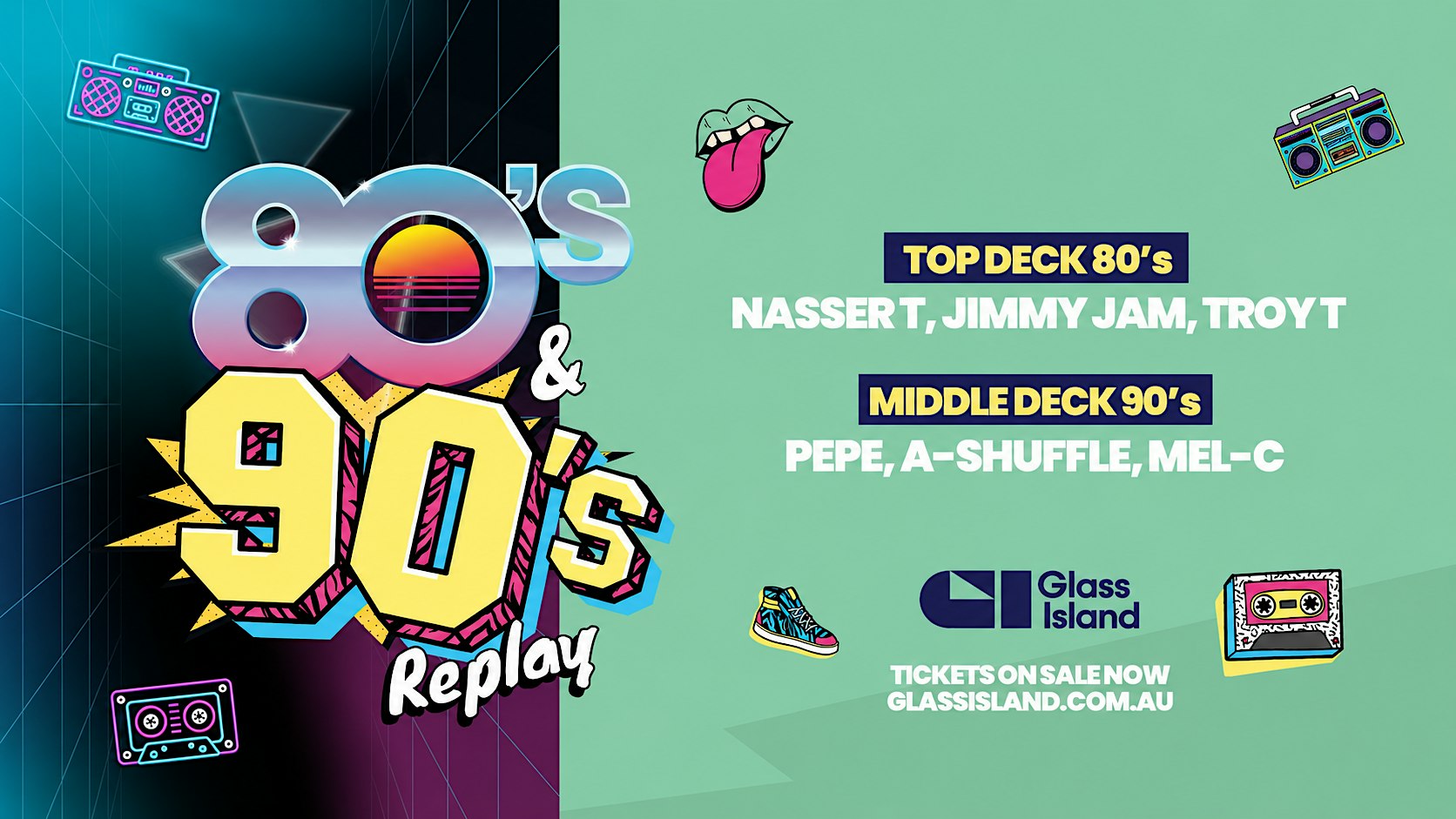 Glass Island - 80's & 90's REPLAY - Sat 9 Jan 2027