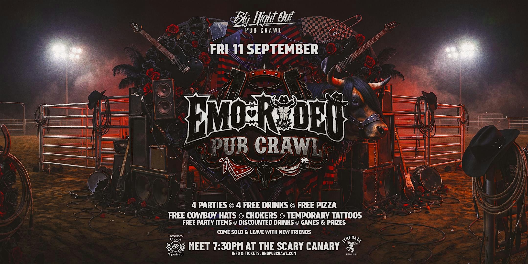 Big Night Out Pub Crawl | EMO RODEO NIGHT | Friday 11 September | Sydney