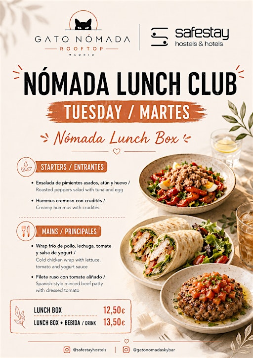 Tuesday Nómada Lunch Box · Fresh Lunch at Safestay Madrid