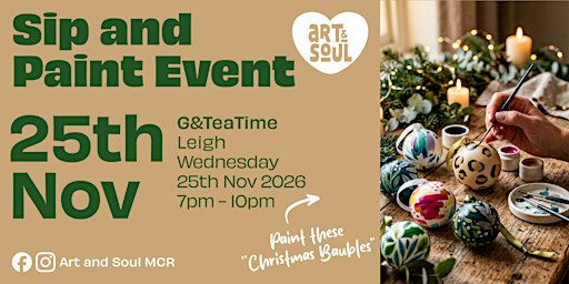 Sip and Paint Night at G&TeaTime, Leigh
