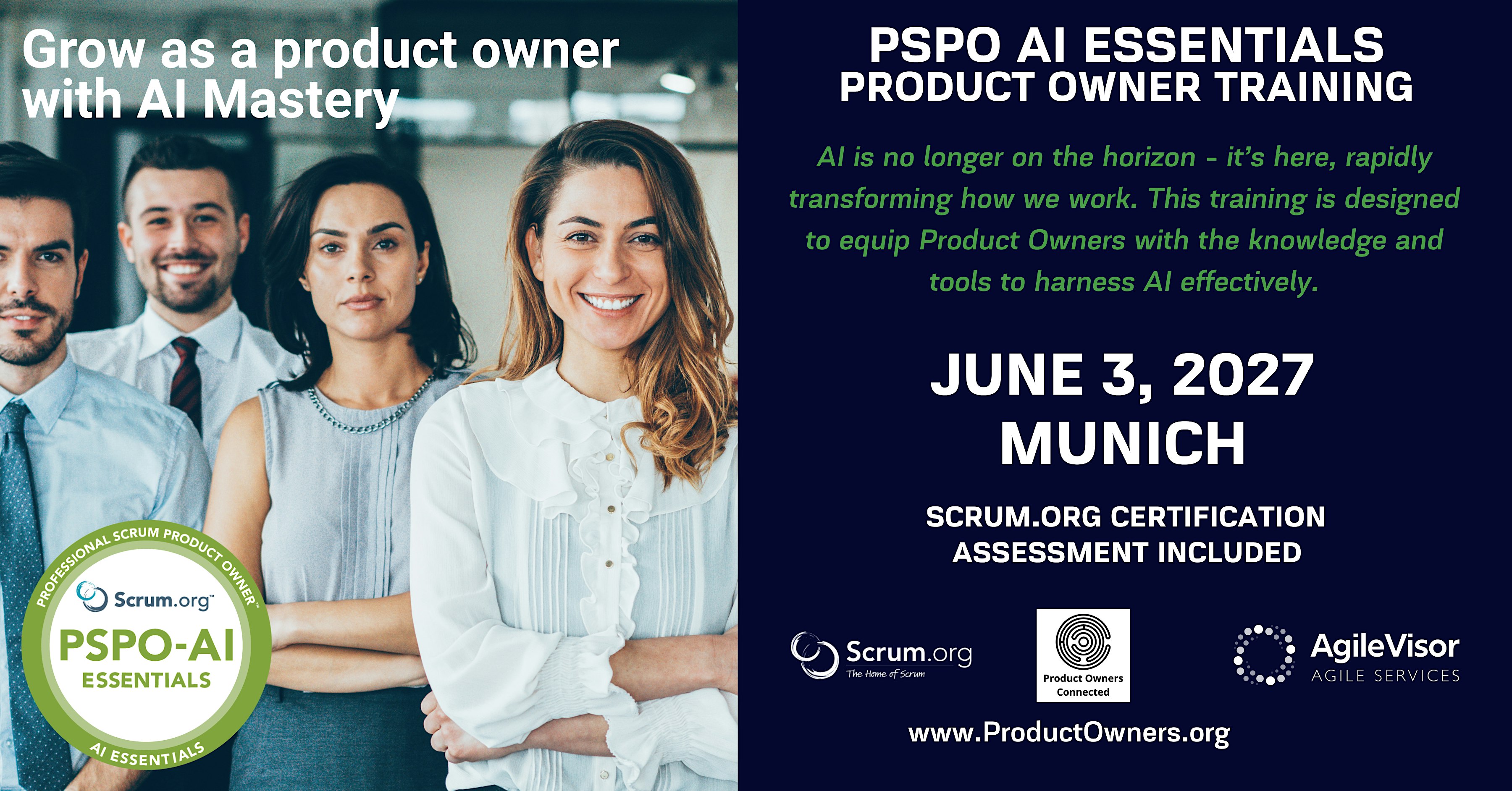 Product Owner - AI Essentials (PSPO-AIE). A Scrum.org Certified Training.