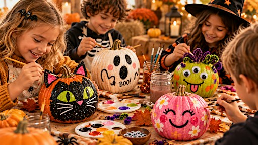 Kids Halloween Pumpkin Decorating